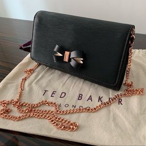 Ted Baker black bow clutch